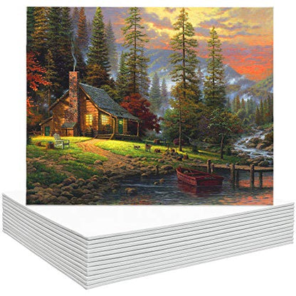 Canvas Boards for Painting 9x12 Inch, Super Value 12 Pack White Blank Canvas Panels, 100% Cotton Primed, Painting Art Supplies for Professionals, Hobby Painters, Students & Kids - size: 9"×12"