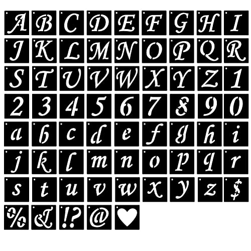 Eage Alphabet Letter Stencils 3 inch, 68 Pcs Reusable Plastic Letter Number Symbol Stencil Kit for Painting on Wood, Wall, Fabric, Rock, Chalkboard, Signage