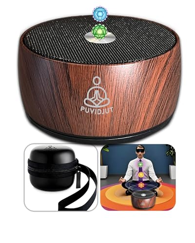 Sound Frequency Machine,Meditation Generator Instrument,Tone Device Tools - Solfeggio Frequencies Bath for Yoga, Mindfulness, Vibration System of Chakra Balancing, 5 Tones, 3 Timers - color: Zen Wood