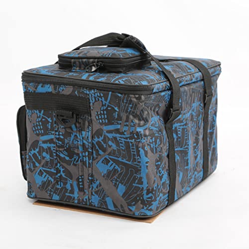 Art Supplies Organizer Bag Craft Tool Storage Tote Arts and Crafts Carrying Case Artist Travel Carrier Bag with Headband Waterproof Paint Box Foldable For Drawing Sketch Painting Sewing Large Capacity - color: camo blue
