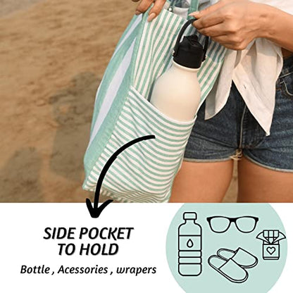 Folkulture Beach Bags for Women, Waterproof, Beach Must Haves -17x14 inch - color: Green