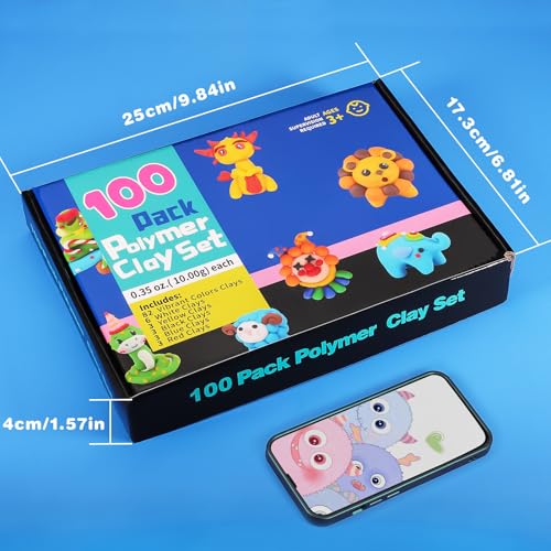 CiaraQ Polymer Clay Kit, Mini Modeling Clay Set | for Kids/Beginners/ Artist, 100 colors - color: 100 Colors