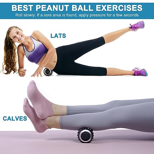 Uppye Vibrating Massage Ball for Pain Relif, Mobility Ball for Physical Therapy and Workout Recovery, Deep Tissue Myofascial Release Tools - Back, Shoulder (Peanut Head Vibrating Massage Ball Black) - color: Black
