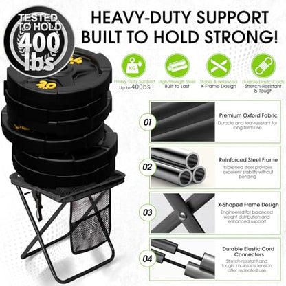 CAMDOOR Portable Folding Stool 16 Inch Collapsible Stool for Adults 400 lbs
