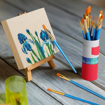Aodaer 8 Pack Wood Panels 5 x 5 Inch Wooden Panels Canvas Unfinished Craft Wood Boards Panels for Art Crafts, Acrylic and Oil Painting, Pouring, DIY Projects - size: 5 x 5 Inch