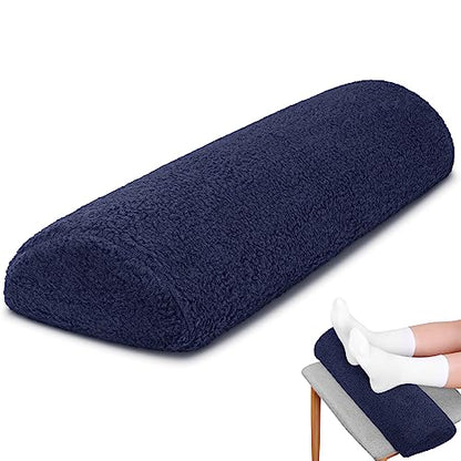 Sintuff Recliner Leg Rest Cushion Sofa Footrest Pillow with Cover Half Moon Bolster Pillow Under Knee Pillow for Sleeping On Back Alleviating Pain, 19.7 x 8 x 3.5 Inch (Dark Blue, 1 Pcs) - color: Dark Blue
