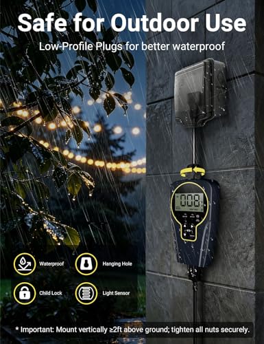 Techbee Repeat Cycle Timer Plug Outlet, 15A 1HP