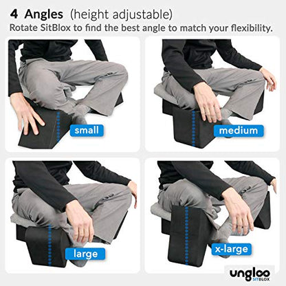 Ungloo Supportive Yoga Block Wedges for Seated Meditation – Elevates Knees, Reduces Hip Pressure, and Improves Cross-Legged Posture - color: Blue