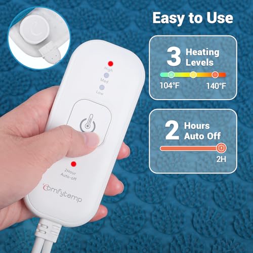 Comfytemp Heated Acupressure Mat for Back, FSA Eligible Heating Pad 17"x33"