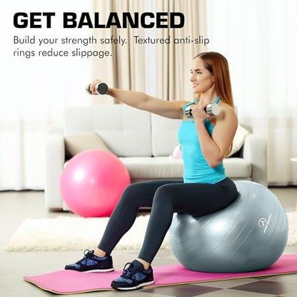 ProBody Pilates Yoga Ball - Vibrant Colors Exercise Ball - color: Slate, size: XL: 27-30" (75 cm)