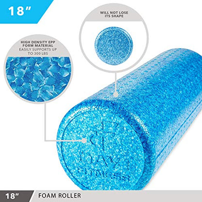 High-Density Foam Roller - color: Solid Blue, size: 18"