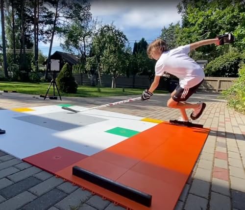 Slide Board for Cardio, Core & Leg Training – Indoor & Outdoor Sliding Exercise Board – Includes Booties – – Home Gym Workout Equipment