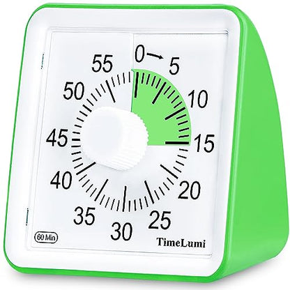 60-Minute Visual Timer for Kids, Management Classroom Timer, Green | Classroom, Home Edition Study Visual Timer - Silent Countdown Timer for Toddlers, Kids, Teachers and Adults - color: Green