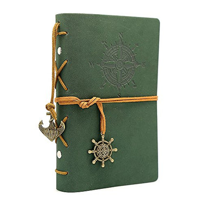 EvZ 7-Inch Refillable A6 Binder Notebook - Premium Vegan Leather Personal Planner, Eco-Friendly Journal with 6-Ring Loose-Leaf System for Writing, Business, and Creative Sketches, Dark Green - color: Dark Green, size: 7 Inches