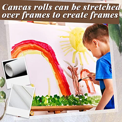 Kinlop 36 Inch x 40 Feet Double Primed Cotton Canvas White Canvas Roll for Oil and Acrylic Paint - color: White, size: 36 Inch X 40 Feet