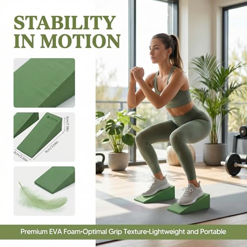 2 Pieces Yoga Foam Wedge, EVA Wedge Block, Heel Stretcher Back Support, Slant Board Calf Stretcher