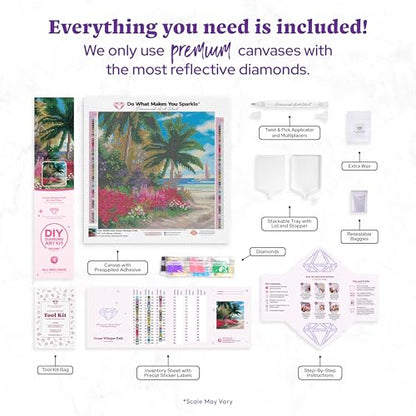 DIAMOND ART CLUB Ocean Whisper Path Diamond Art Kits for Adults | Premium Diamond Painting Kit, Fun DIY Crafts for Adults, Round Diamond Art Canvas by Chuck Pinson, 13" x 13" (33 x 33 cm) - color: Ocean Whisper Path