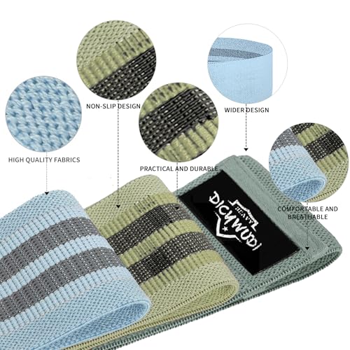DICYWUDI Yoga Mat Thick, 6 Fabric Resistance Bands, 2 Pack Yoga Blocks, Home Workout Equipment Essentials Starter Kit for Beginners Full Body Toning - color: Blue