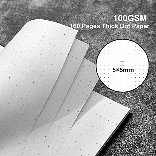 Yoment Dot Grid Spiral Notebook A5 Spiral Bullet Dotted Journal 160 Pages | Thick Dot Paper Notebooks Plastic Hardcover Spiral Notebook 5x7 Wire Bound Notebooks for Work School Office Supplies, Black - color: Black, style: B - Dotted - A5