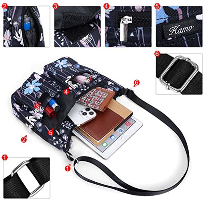 Kamo Crossbody for Women - Multi-pocket Shoulder Lightweight Messenger Casual Printed Purse Handbag Travel Bag - color: A#3