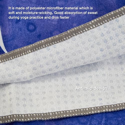 Yoga Towels, Non Slip Hot Yoga Mat Towel with Grip Dots,Super-Absorbent Soft Microfiber Yoga Blanket for Pilates, Fitness and Workout 72inch x 24inch - color: New Styles Blue White