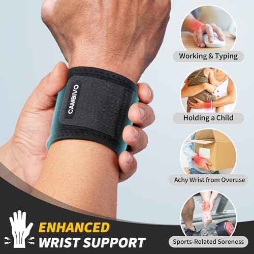 CAMBIVO 2 Pack Wrist Brace for Carpal Tunnel with wraps, Black - color: Black