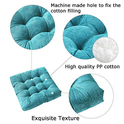 Tiita 22 Inch Square Floor Cushions, Floor Pillow for Sitting, Blue - color: (Square)|blue