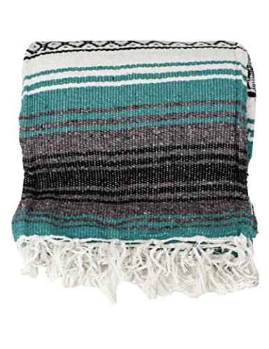 Canyon Creek Authentic Mexican Yoga Falsa Blanket (Teal)