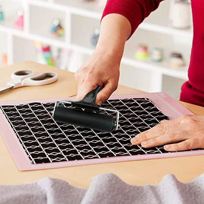 Benvo Rubber Brayer 4 inch Rubber Roller for Printmaking, Painting, Applying Glue, Wallpaper, Block Stamping Anti Skid Construction Tools with Hard Rubber Drum(Black, Classic Version)
