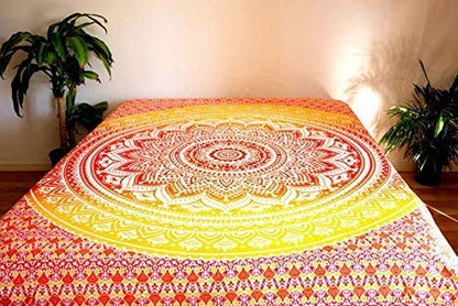 Popular Handicrafts Tapestry Wall Hanging Hippie Ombre Mandala Bohemian Hippy Psychedelic Design Indian Tapestries Bedspread 30 x 40 Inches (76 x 101 cms), Fire - color: Fire, size: 40"L x 30"W