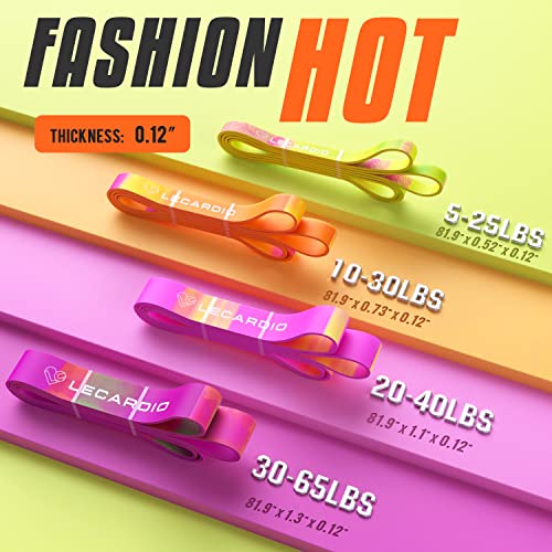 Lecardio Resistance Bands for Working Out, Rubber Pull Up Assistance Bands, Exercise Bands, Workout Bands, Resistance Bands for Legs, Physical Therapy, Muscle Training, Men and Women