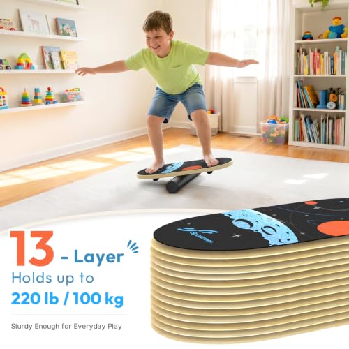 Sportneer Kids Balance Board, 4-Mode Adjustable Balance Trainer - color: Space Black