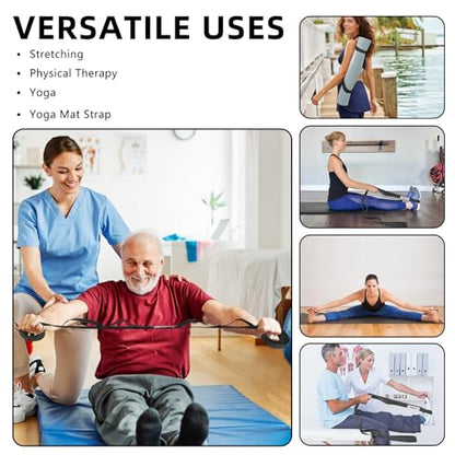 AGREJO Stretching Strap Yoga Strap Physical Therapy for Home Workout, 10 Loops Non-Elastic Stretch Band for Pilates, Flexibility, Exercise and Gymnastics - color: 1-Pack Black
