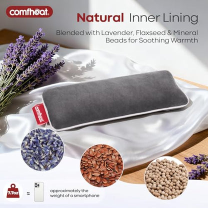 2 Pack Lavender Weighted Eye Pillows for Yoga Microwavable | Moist Heat Eye Compress Mask Pillow with Washable Cover for Relaxation, Sleeping, Meditation, Yoga, Spa, Migraine Relief - color: 2 X Gray (Lavender Scent)