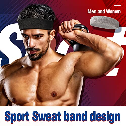 Sweatbands Sports Headband for Men & Women, Moisture Wicking Hairband Athletic Towel Headbands Cotton Head Sweat Bands for Running, Cycling, Yoga, Spa - color: D-12PCS-MIX
