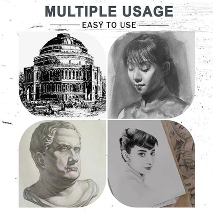 Artist Graphite Powder for Drawing and Shading, 12 Oz | 340g jar supports broad shading, smooth gradients, tonal studies and repeated dry-media art sessions.