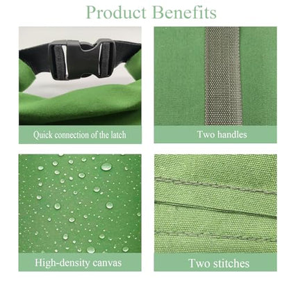 4 Pack Thick Canvas Flood Sandbags w/Handles Convenient for Flood Control | Two-Hand Carrying, Quick-Release Buckles, Foldable Canvas, Uv-Resistant, Vehicle Ballast, Double Stitching.