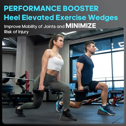 Squat Wedge Elevated Squats Block: Portable Knees Over Toes Ergonomic Equipment Calf Raise Exercise Platform for Full Range of Motion Improve Strength Stability and Mobility
