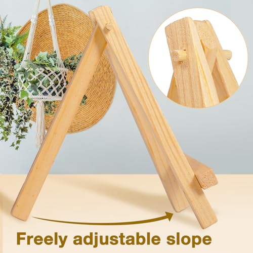 100 Pieces Mini Wooden Easel Stands Tripod Display Tabletop,5 Inch | For Artist Painting Business Cards Photos, Canvas Holder Wedding Table Numbers Party Favors Gift, Natural Wood Tripod Frame - size: 5 Inch