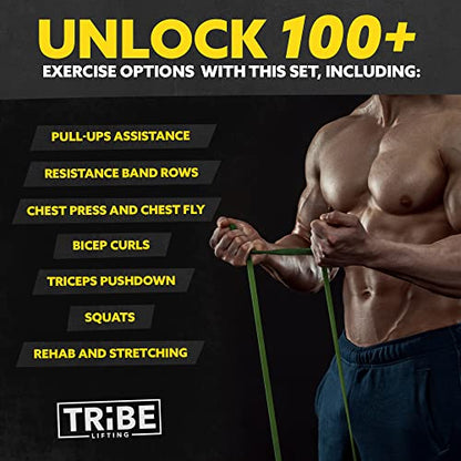 Long Resistance Bands Set, 5 Pull Up Assistance Bands for Working Out - color: Green