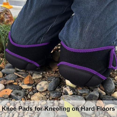 Gardening Knee Pads for Men, Woman Adjustable Foam Pad, Purple L (1 Pair) - color: Purple, size: Large