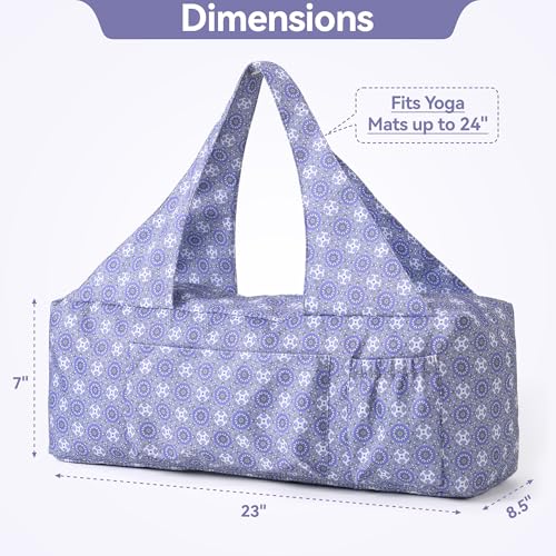 BOULDER BEE Yoga Mat Bag with Wet Pocket, Large Yoga Mat Carrier Fits All Your Stuff, Personalized Yoga Gifts, Gym Tote Bag for Women - color: Purple