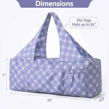 BOULDER BEE Yoga Mat Bag with Wet Pocket, Large Yoga Mat Carrier Fits All Your Stuff, Personalized Yoga Gifts, Gym Tote Bag for Women - color: Purple