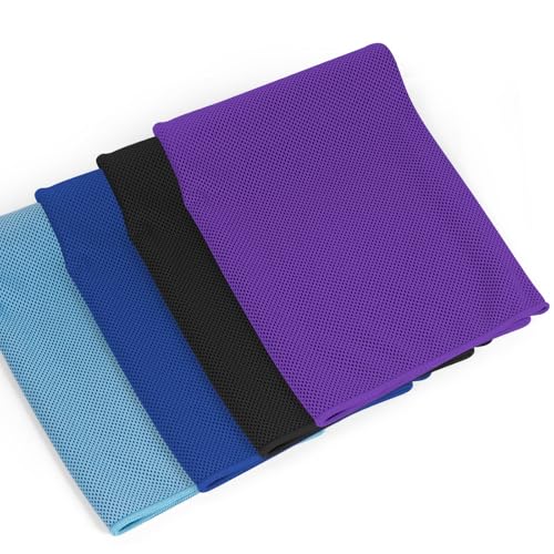 4 Pack Cooling Towels Wrap for Neck Face,Ice Cold Towel Rags Quick Dry for Gym Fitness Yoga Tennis Cycling Running Hiking Workout Sweat(Multicolor-02) - color: Multicolor-02