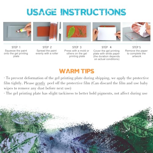Vollence 8” X 10” Gel Printing Plate - Reusable Gel Monoprinting Plate for Press Art - size: 8" x 10"