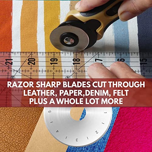 Madam Sew 45mm Rotary Cutter for Fabric | Precision Cloth Cutting Tool with Tungsten Steel Blade and Safety Guard | For Sewing, Arts & Crafts with Comfortable Handle | Craft Supplies - size: 45mm cutter