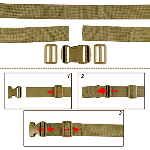MAGARROW 65" 1.5" Utility Straps with Buckle Adjustable, 4-Pack (Tan (4-PCS)) - color: Tan, size: 1.5 in x 5.4 ft