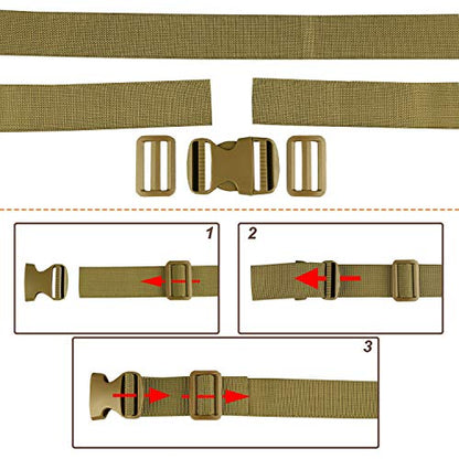 MAGARROW 65" 1.5" Utility Straps with Buckle Adjustable, 4-Pack (Tan (4-PCS)) - color: Tan, size: 1.5 in x 5.4 ft