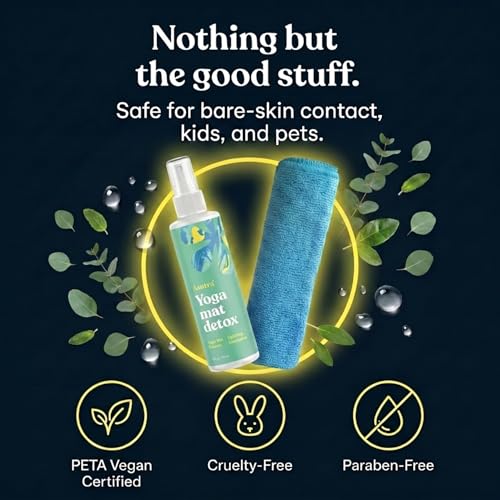 ASUTRA Yoga Mat Cleaner Spray (Uplifting Eucalyptus), 4 fl oz