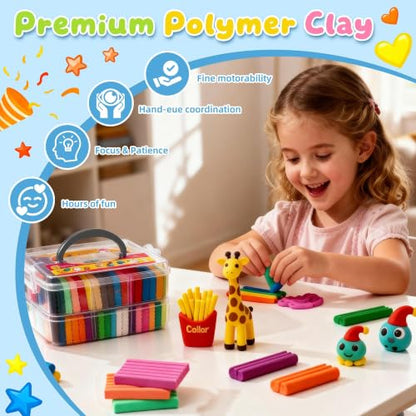 Artpar 52 Colors Polymer Clay Kit,Oven Bake Modeling Clay for Kids Adults | DIY Molding Clay Starter Sculpting Set With Tools & accessories,Non-Sticky,Kids School Classroom Stem,Home Party Art Crafts - color: 50